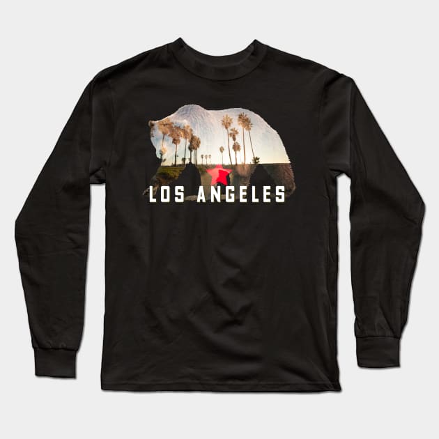 Los Angeles CA Beach T-Shirt Great Gift - LA California Bear Long Sleeve T-Shirt by smartrocket